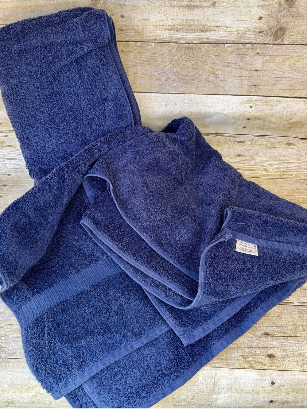 Chakir 100% Cotton Turkish Bath Sheet Set - Navy